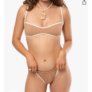 WeWoreWhat Sport Bikini Top & ADJUSTABLE RUCHED BOTTOM, Size S